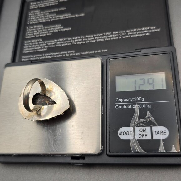 925 Sterling Silver Plated Turritella Agate Ring Size 8 Bezel Setting Bohemian - Picture 12 of 13